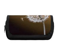 HETVBNS Blown Dandelion Blossom Pencil Case Extra Large, Double Layer Pencil Pouch with Zipper, Portable Cosmetic Bags for Travel, Office Stationery Organizer for Women Men