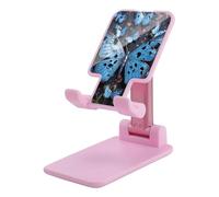 HETVBNS Blue Butterfly Phone Stand for Desk - Adjustable & Foldable Tablet Stand Portable Cell Phone Stand Holder Compatible with 4-13" Smartphones, Tablets