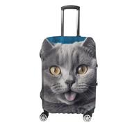 HETVBNS Blue Cat Luggage Cover, Elastic Luggage Protector Fits 19-32in Suitcases, Washable & Anti-Scratch Suitcase Cover for Men Women, style, Small, Classic