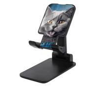 HETVBNS Blue Cat Phone Stand for Desk - Adjustable & Foldable Tablet Stand Portable Cell Phone Stand Holder Compatible with 4-13" Smartphones, Tablets