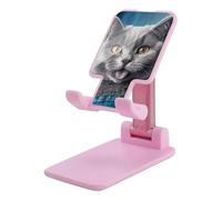 HETVBNS Blue Cat Phone Stand for Desk - Adjustable & Foldable Tablet Stand Portable Cell Phone Stand Holder Compatible with 4-13" Smartphones, Tablets