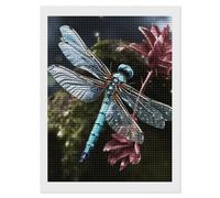 HETVBNS Blue Dragonfly Diamond Painting Kits for Adults, Full Round Drill DIY Diamond Art for Beginners, 5D Gem Art and Crafts for Home Wall Decor 12"x16"