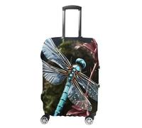 HETVBNS Blue Dragonfly Luggage Cover, Elastic Luggage Protector Fits 19-32in Suitcases, Washable & Anti-Scratch Suitcase Cover for Men Women, style, Small, Classic