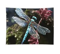 HETVBNS Blue Dragonfly Tapestry Wall Hanging - 30"x40" Aesthetic Tapestries Soft Polyester Wall Art Decor Large Tapestry for Bedroom Living Room Dorm Backdrop, Hanging Kit Included
