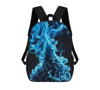 HETVBNS Blue Flame Backpack for Women Men, Durable 600D Polyester Bookbag with Large Capacity, Lightweight 17 Inch Laptop Backpack Minimalism Casual Daypack for Work, Travel