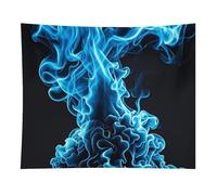HETVBNS Blue Flame Tapestry Wall Hanging - 50"x60" Aesthetic Tapestries Soft Polyester Wall Art Decor Large Tapestry for Bedroom Living Room Dorm Backdrop, Hanging Kit Included