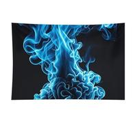 HETVBNS Blue Flame Tapestry Wall Hanging - 60"x90" Aesthetic Tapestries Soft Polyester Wall Art Decor Large Tapestry for Bedroom Living Room Dorm Backdrop, Hanging Kit Included