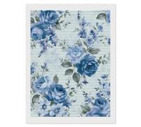 HETVBNS Blue Flower Floral Pattern Roses Diamond Painting Kits for Adults, Full Round Drill DIY Diamond Art for Beginners, 5D Gem Art and Crafts for Home Wall Decor 12"x16"