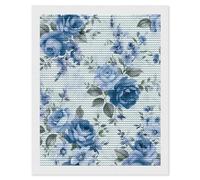 HETVBNS Blue Flower Floral Pattern Roses Diamond Painting Kits for Adults, Full Round Drill DIY Diamond Art for Beginners, 5D Gem Art and Crafts for Home Wall Decor 16"x20"