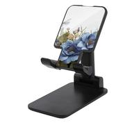 HETVBNS Blue Flowers and Dragonfly Phone Stand for Desk - Adjustable & Foldable Tablet Stand Portable Cell Phone Stand Holder Compatible with 4-13" Smartphones, Tablets
