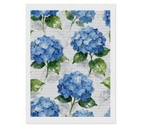 HETVBNS Blue Hydrangea Pattern Diamond Painting Kits for Adults, Full Round Drill DIY Diamond Art for Beginners, 5D Gem Art and Crafts for Home Wall Decor 12"x16"