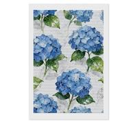 HETVBNS Blue Hydrangea Pattern Diamond Painting Kits for Adults, Full Round Drill DIY Diamond Art for Beginners, 5D Gem Art and Crafts for Home Wall Decor 8"x12"