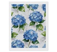 HETVBNS Blue Hydrangea Pattern Diamond Painting Kits for Adults, Full Round Drill DIY Diamond Art for Beginners, 5D Gem Art and Crafts for Home Wall Decor 16"x20"