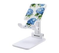HETVBNS Blue Hydrangea Pattern Phone Stand for Desk - Adjustable & Foldable Tablet Stand Portable Cell Phone Stand Holder Compatible with 4-13" Smartphones, Tablets