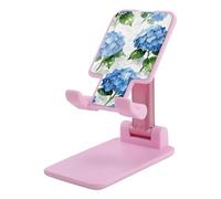 HETVBNS Blue Hydrangea Pattern Phone Stand for Desk - Adjustable & Foldable Tablet Stand Portable Cell Phone Stand Holder Compatible with 4-13" Smartphones, Tablets