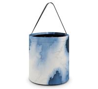 HETVBNS Blue Marble Candy Bag Halloween Trick Or Treat Bucket 7.9x8.3in, Reusable Gift Bags for Party Holiday Wedding