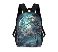 HETVBNS Blue Moon Backpack for Women Men, Durable 600D Polyester Bookbag with Large Capacity, Lightweight 17 Inch Laptop Backpack Minimalism Casual Daypack for Work, Travel