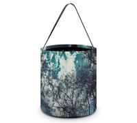 HETVBNS Blue Moon Candy Bag Halloween Trick Or Treat Bucket 7.9x8.3in, Reusable Gift Bags for Party Holiday Wedding