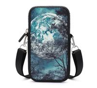 HETVBNS Blue Moon Cell Phone Bag with Detachable Strap, Aesthetic Mini Sling Bag Small Crossbody Bag for Phone