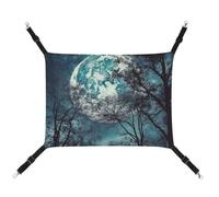 HETVBNS Blue Moon Pet Hammock for Cats & Dogs, Soft Breathable Canvas Hanging Hammock with Adjustable Straps, Comfortable & Durable Hanging Bed for Small to Medium Pets