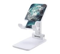 HETVBNS Blue Moon Phone Stand for Desk - Adjustable & Foldable Tablet Stand Portable Cell Phone Stand Holder Compatible with 4-13" Smartphones, Tablets