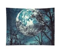 HETVBNS Blue Moon Tapestry Wall Hanging - 30"x40" Aesthetic Tapestries Soft Polyester Wall Art Decor Large Tapestry for Bedroom Living Room Dorm Backdrop, Hanging Kit Included