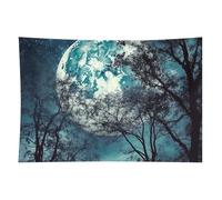 HETVBNS Blue Moon Tapestry Wall Hanging - 40"x60" Aesthetic Tapestries Soft Polyester Wall Art Decor Large Tapestry for Bedroom Living Room Dorm Backdrop, Hanging Kit Included