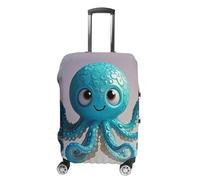 HETVBNS Blue Octopus Tentacles Illustration Luggage Cover, Elastic Luggage Protector Fits 19-32in Suitcases, Washable & Anti-Scratch Suitcase Cover for Men Women, style, Small, Classic