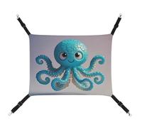 HETVBNS Blue Octopus Tentacles Illustration Pet Hammock for Cats & Dogs, Soft Breathable Canvas Hanging Hammock with Adjustable Straps, Comfortable & Durable Hanging Bed for Small to Medium Pets