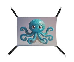 HETVBNS Blue Octopus Tentacles Illustration Pet Hammock for Cats & Dogs, Soft Breathable Canvas Hanging Hammock with Adjustable Straps, Comfortable & Durable Hanging Bed for Small to Medium Pets