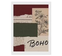 HETVBNS Boho Abstract Floral Diamond Painting Kits for Adults, Full Round Drill DIY Diamond Art for Beginners, 5D Gem Art and Crafts for Home Wall Decor 12"x16"