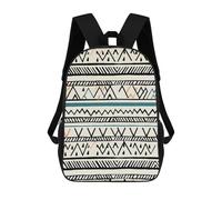 HETVBNS Boho Triangle Stripes Backpack for Women Men, Durable 600D Polyester Bookbag with Large Capacity, Lightweight 17 Inch Laptop Backpack Minimalism Casual Daypack for Work, Travel