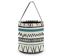 HETVBNS Boho Triangle Stripes Candy Bag Halloween Trick Or Treat Bucket 7.9x8.3in, Reusable Gift Bags for Party Holiday Wedding