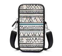 HETVBNS Boho Triangle Stripes Cell Phone Bag with Detachable Strap, Aesthetic Mini Sling Bag Small Crossbody Bag for Phone