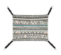 HETVBNS Boho Triangle Stripes Pet Hammock for Cats & Dogs, Soft Breathable Canvas Hanging Hammock with Adjustable Straps, Comfortable & Durable Hanging Bed for Small to Medium Pets