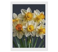 HETVBNS Bouquet of Daffodils Diamond Painting Kits for Adults, Full Round Drill DIY Diamond Art for Beginners, 5D Gem Art and Crafts for Home Wall Decor 12"x16"