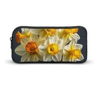 HETVBNS Bouquet of Daffodils Pencil Case Large Capacity, Durable Pencil Pouch Portable Small Cosmetic Bag with Metal Zipper, Simple Makeup Pouch Aesthetic Toiletry Bag for Travel Office