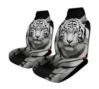 HETVBNS Breathable Black and White Tiger Car Seat Cover Front Seat Protector with Elastic Edge Car Seat Pads Car Interior Accessories Fits SUV Sedan