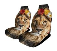 HETVBNS - Breathable Car Seat Cover African Lion Flower on Its Head Car Front Seat Protector with Elastic Band Edge Car Seat Cushions