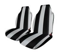 HETVBNS Breathable Car Seat Cover Black and White Stripes Front Car Seat Protector with Elastic Edge Car Seat Pads Car Interior Accessories Fits