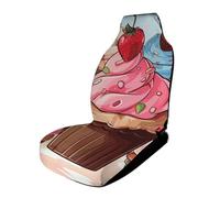 HETVBNS Breathable Car Seat Cover, Cupcakes and Ice Cream, Front Seat Protector with Elastic Edge, Car Seat Cushions, Car Interior Accessories, Fits for