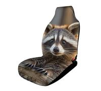 HETVBNS Breathable Car Seat Cover Cute Raccoon Car Front Seat Protector with Elastic Band Edge Auto Seats Cushions Cars Interior Accessories Fit SUV Sedan Van Truck 1PCS