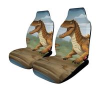 HETVBNS - Breathable Car Seat Cover Jurassic Vintage Dinosaur Pattern with Elastic Band Edge Car Seat Cushions Auto Interior Accessories for