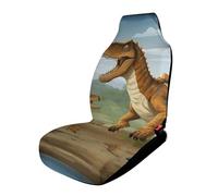 HETVBNS - Breathable Car Seat Cover Jurassic Vintage Dinosaur Pattern with Elastic Band Edge Car Seat Cushions Auto Interior Accessories for