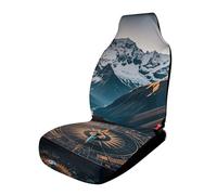 HETVBNS Breathable Car Seat Cover, Mountain Compass, Front Seat Protector with Elastic Edge, Car Seat Cushions, Car Interior Accessories, Fit for