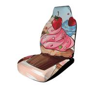 HETVBNS - Breathable Car Seat Cover Muffin Ice Cream Car Front Seat Protector with Elastic Band Edge Car Seat Cushions Accessories