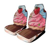 HETVBNS - Breathable Car Seat Cover Muffin Ice Cream Car Front Seat Protector with Elastic Band Edge Car Seat Cushions Accessories