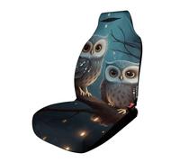 HETVBNS Breathable Car Seat Cover Owl On Tree Front Car Seat Protector With Elastic Edge Car Seat Pads Car Interior Accessories Fits SUV