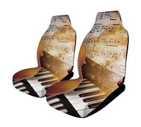HETVBNS Breathable Car Seat Cover Piano Violin Musical Notes Front Car Seat Protector with Elastic Edge Car Seat Pads Car Interior Accessories