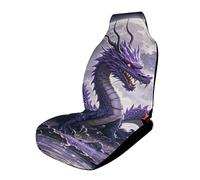HETVBNS Breathable Car Seat Cover Purple Dragon Purple Moon Car Front Seat Protector with Elastic Band Edge Auto Seats Cushions Cars Interior Accessories Fit SUV Sedan Van Truck 1PCS